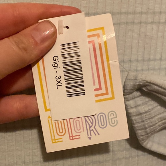 NWT LuLaRoe Gigi 3XL Soft Blue Stripe - Picture 4 of 5